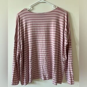 Hatch collection long sleeve tee pink stripes size 0
